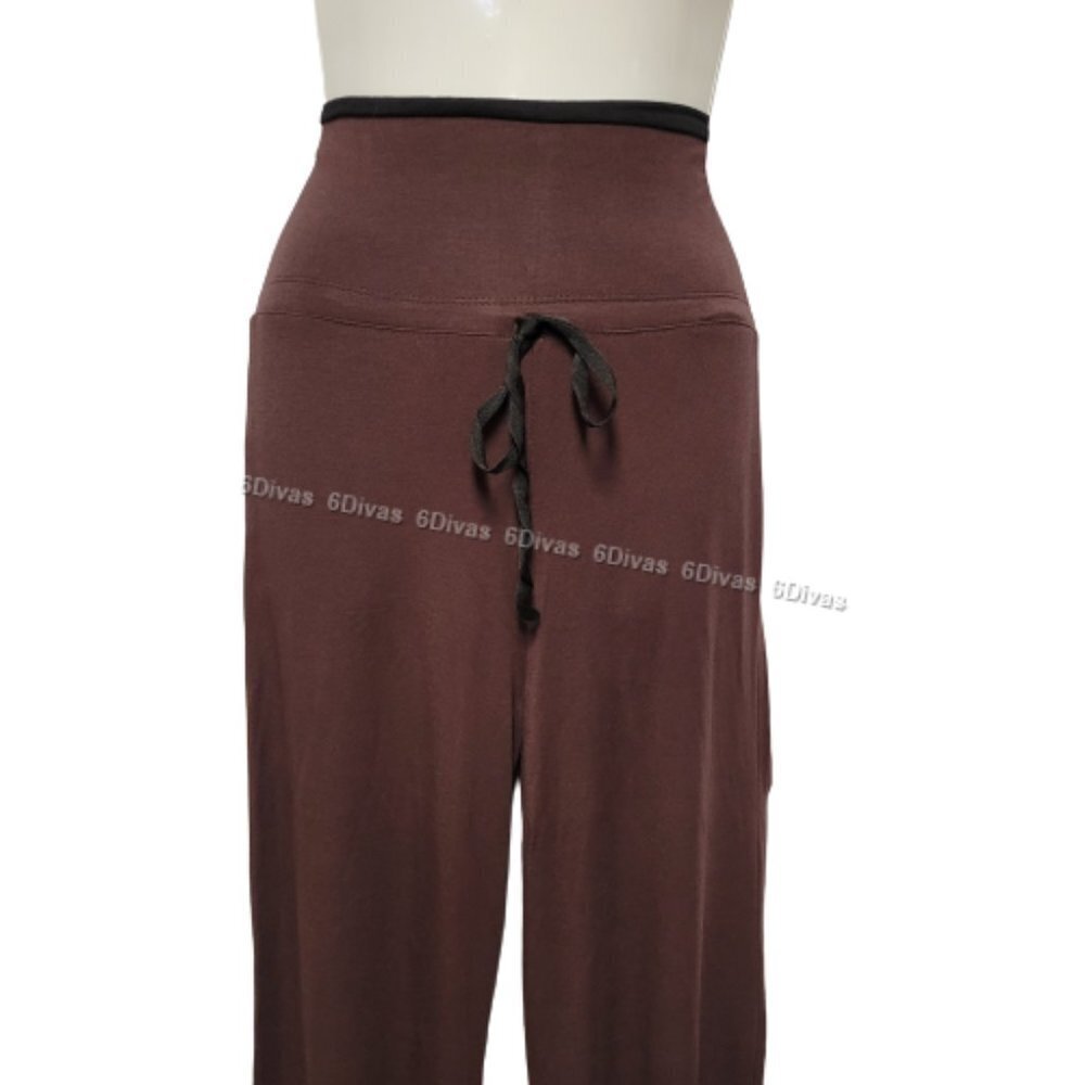 Brown and Black Slimming Flare Pants - One Size Fits Most - Picture 3 of 13